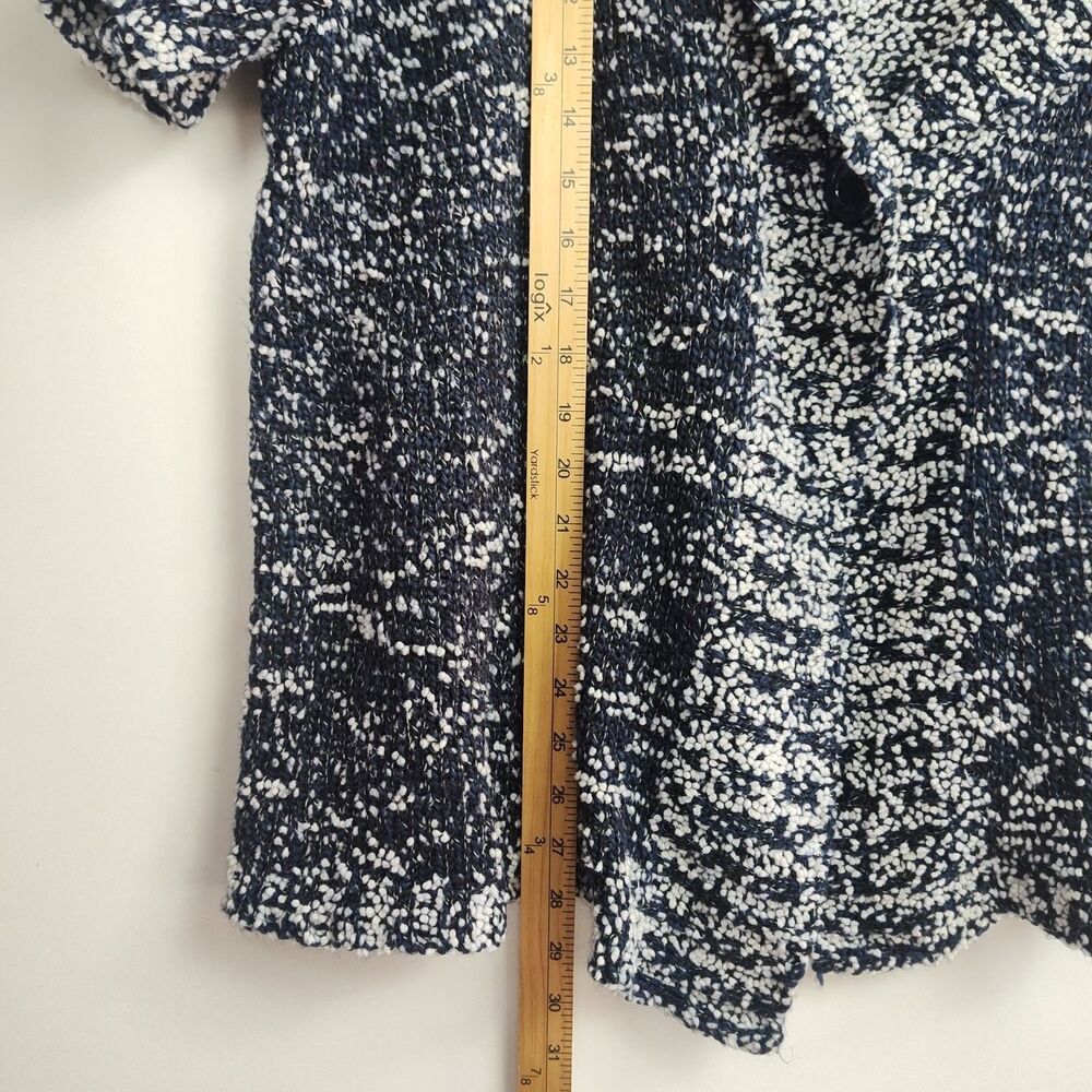 CJ Banks Cardigan Sweater Women's 3X Blue/White Textured One Button Short Sleeve - Picture 4 of 7